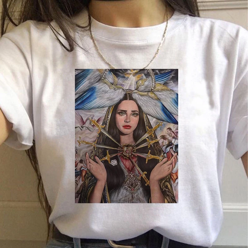 90s Graphic Aesthetic Tshirt Korean Style Top Tees Female Lana Del Rey Harajuku Ullzang T Shirt Women Funny Print Fans T-shirt