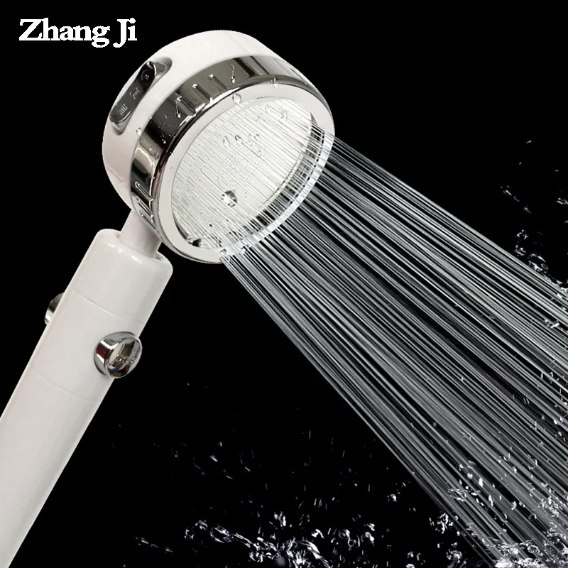 ZhangJi 3 Function Shower Head with Stop Button ABS Plastic High Pressure Rainfall Showerhead Detachable Water Saving Sprinkler