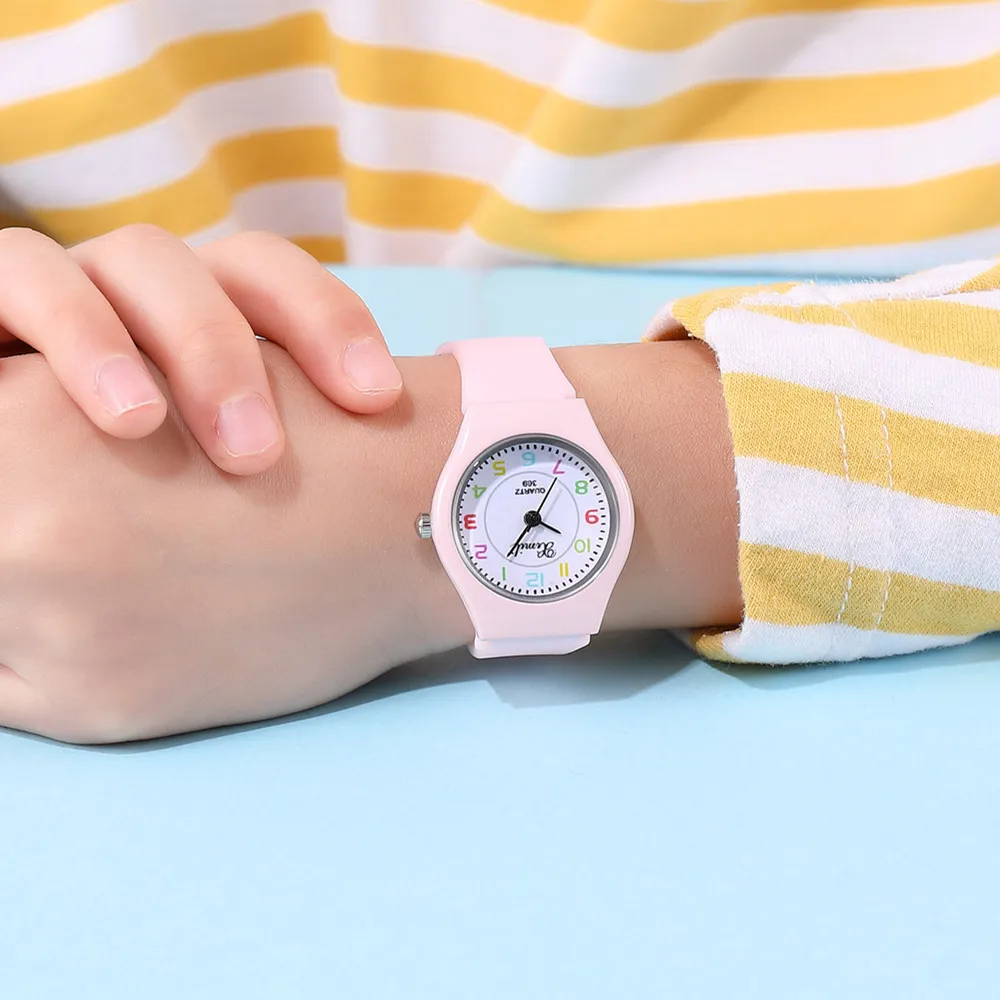 UTHAI-reloj deportivo de cuarzo CQ61 para niños y niñas, cronógrafo de pulsera informal para estudiantes, correa de silicona negra, rosa, nuevo 2020