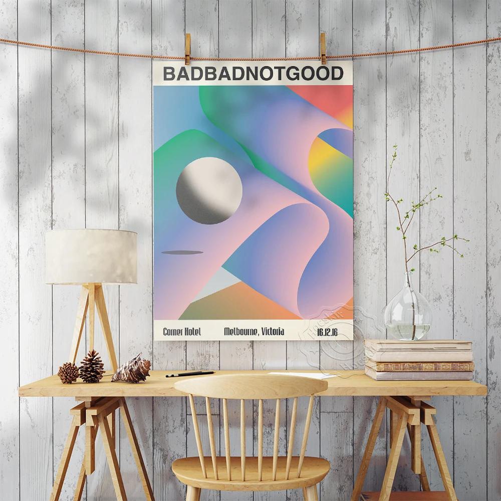 BADBADNOTGOOD Band Poster, Melbourne Victoria Wall Art, Music Gig Prints Art, BADBADNOTGOOD Fans Wall Picture, Music Band Print