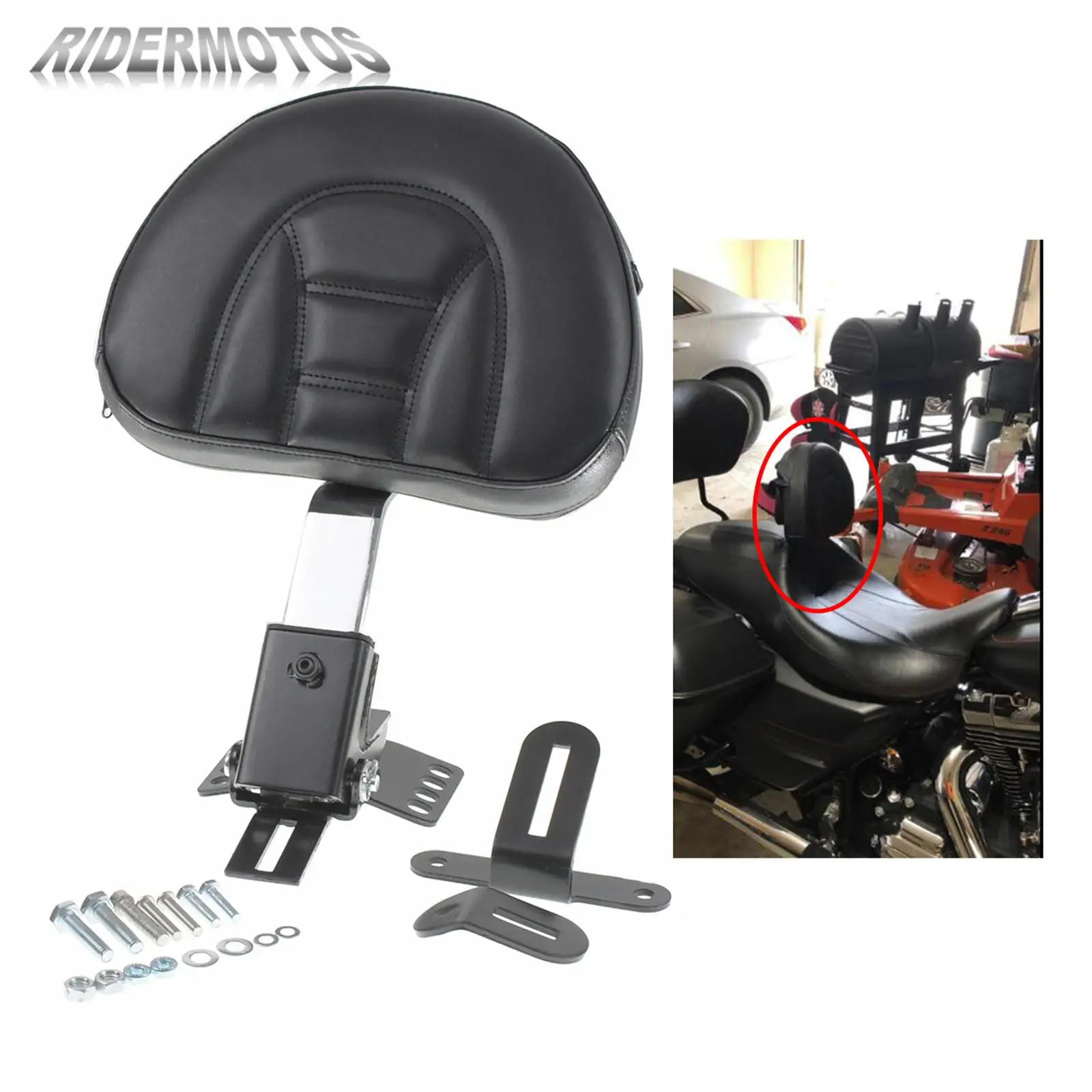 Motorcycle Adjustable New Plug In Driver Rider Seat Backrest For Harley Touring Road King Electra Road Street Glide 1997-2020