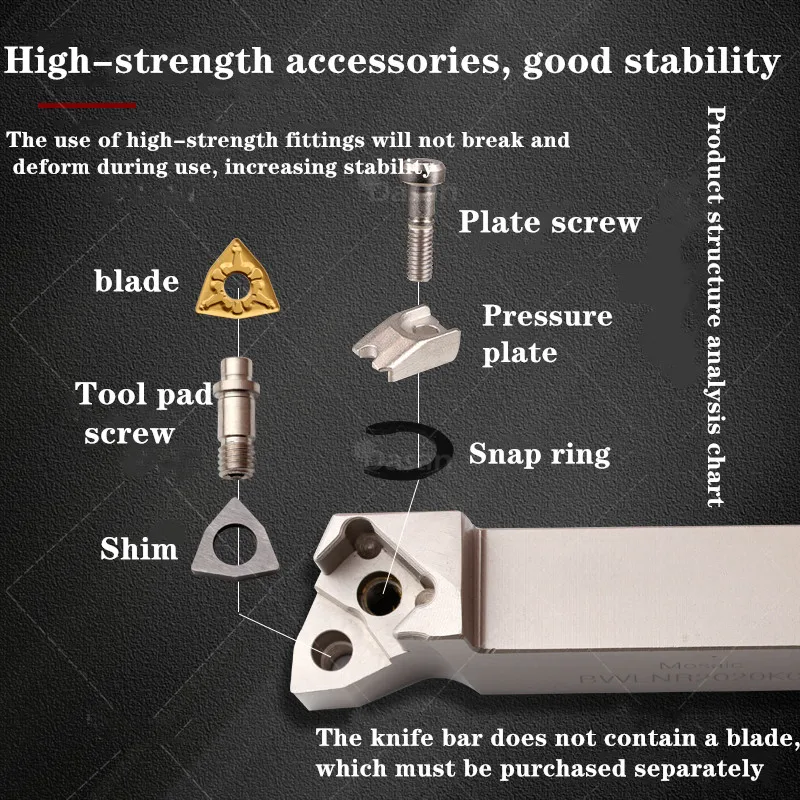 2020K CNC turning tool arbor BDJNR BWLNR BCLNR BVJNR BVVNN large pressure plate B-type external circular arbor
