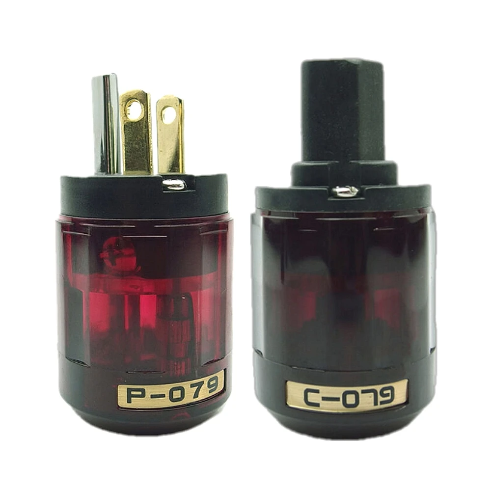 Oyaide Gold Plated C-079 IEC Female P-079 Male US Power plug Audio Connector Hifi DIY Audio hifi