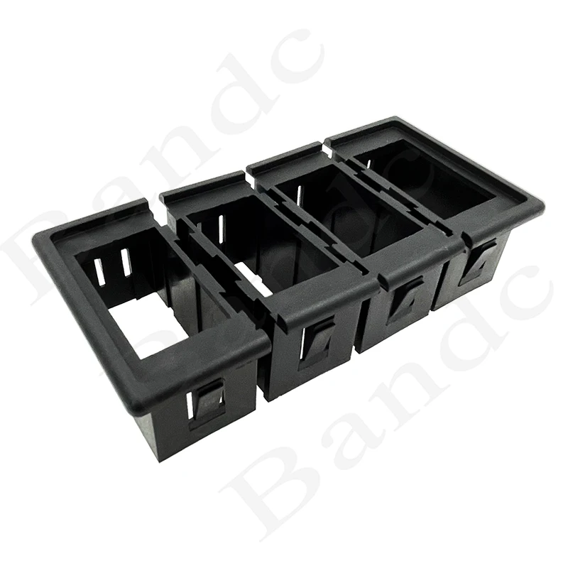 4 Way Free Combination Rocker Switch Housing Holder Black Square Frame for Car Boat Marine Vehicle, Auto Switch Accessories