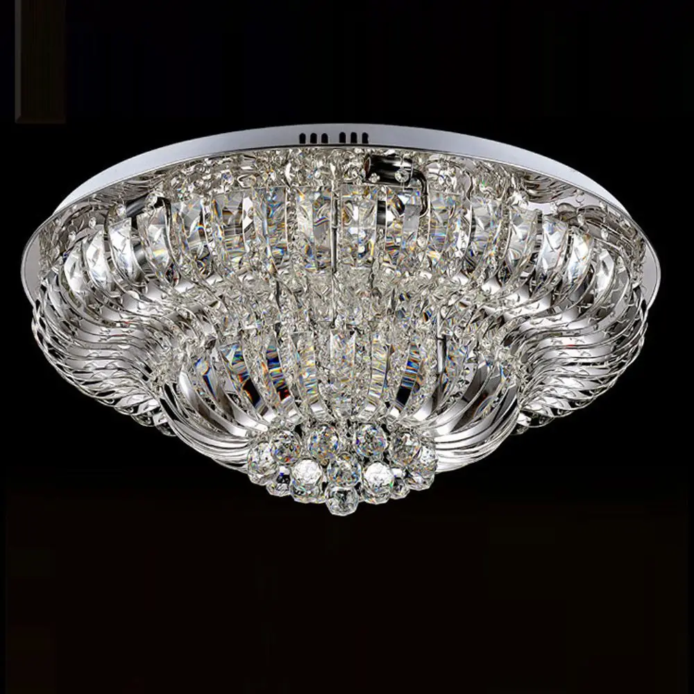 Living Room Ceiling Lamp Crystal Round Parlor Luxury European Noble Bedroom Hotel Lobby Ceiling Lighting Fixtures