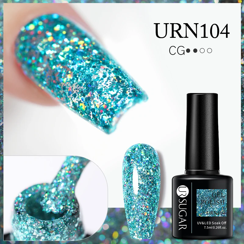 UR SUGAR – Vernis Gel à paillettes pour ongles, Semi-Permanent, couche de finition, UV, LED