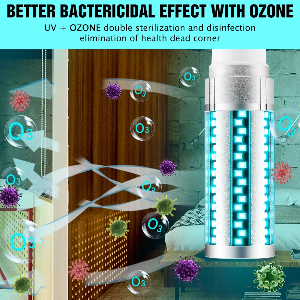 Lámpara de esterilización E27, 15W, 20W, UVC, bombilla LED ultravioleta de 220V, 110V, lámpara UV de desinfección, luz germicida, Amuchina