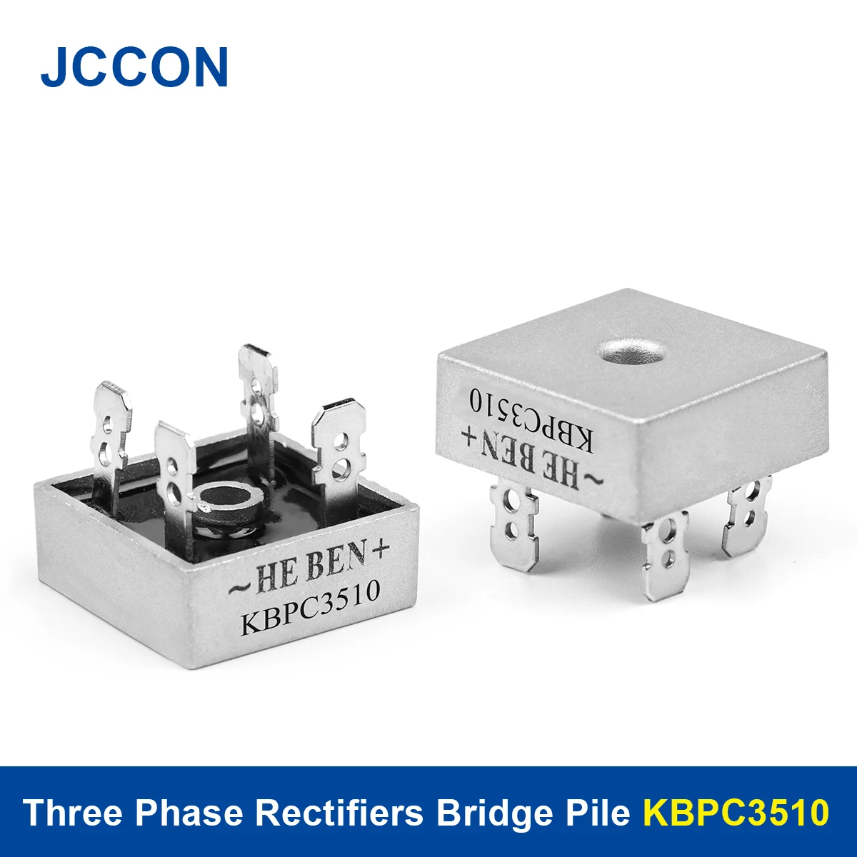 2Pcs Three Phase PWM Rectifiers Bridge Pile KBPC3510 1000V Diode Bridge Rectifier Aluminum Metal Case 3 Phase Diode Bridge