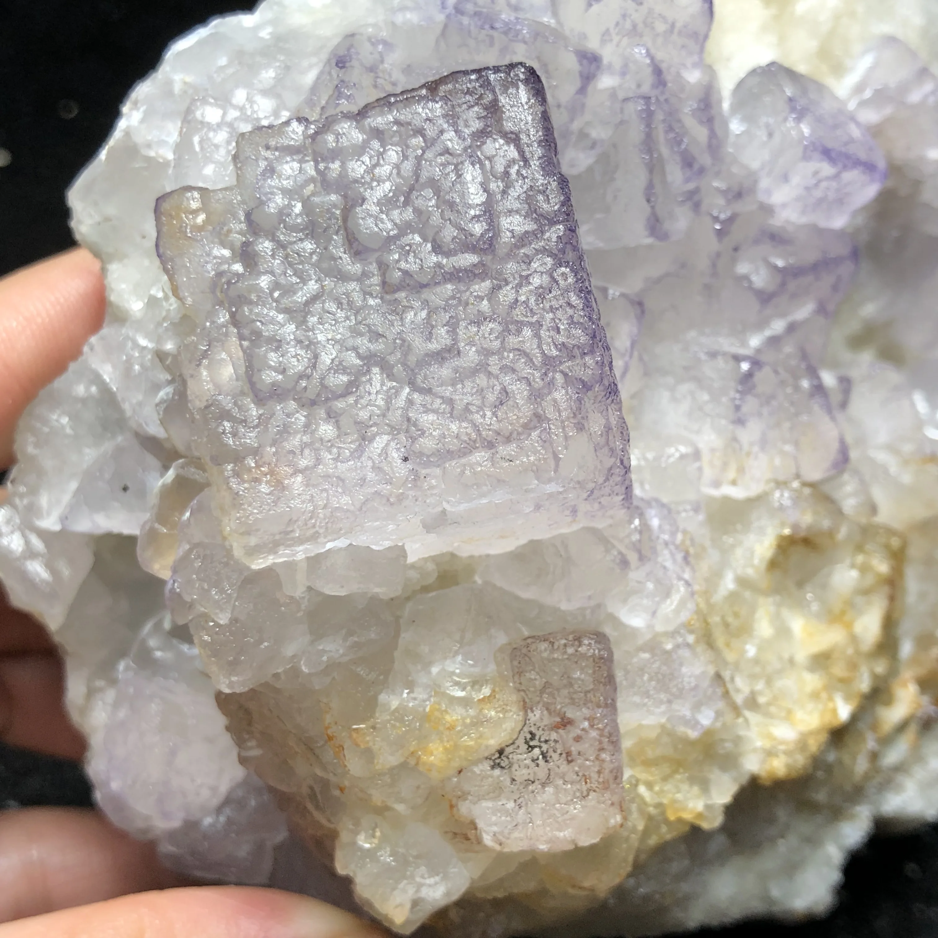 919.2gNatural rare purple fluorite protolith mineral specimen healing energy meditation geology teaching home decoration