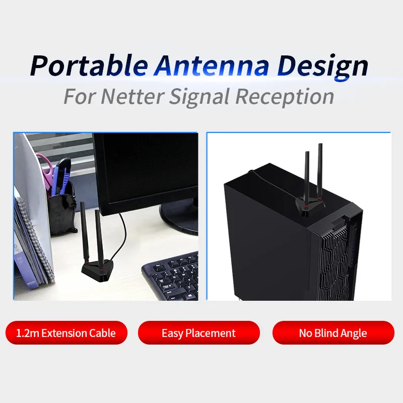 High Gain 2.4G/5Ghz Dual Band 6DBI Sma Omnidirectionele Externe Antenne Kabel Voor Pcie Desktop Wifi Adapter draadloze Router Ap