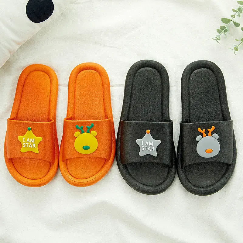 Fashion Slippers Female Summer Indoor Couple Non-slip Children Men's Household Bathroom Home Slippers Cartoon Slipperss