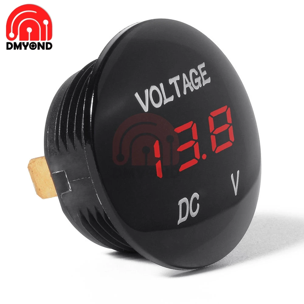 Waterproof DC 5V-48V Car Motorcycle LED Panel Digital Volt Voltage Meter Display Voltmeter 12V 24V 36V