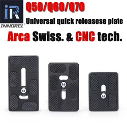 INNOREL Q50/Q60/Q70 Universal Quick Release Plate For Panoramic Tripod Ball Head Compatible With Arca Swiss Spec. QR DSLR Camera