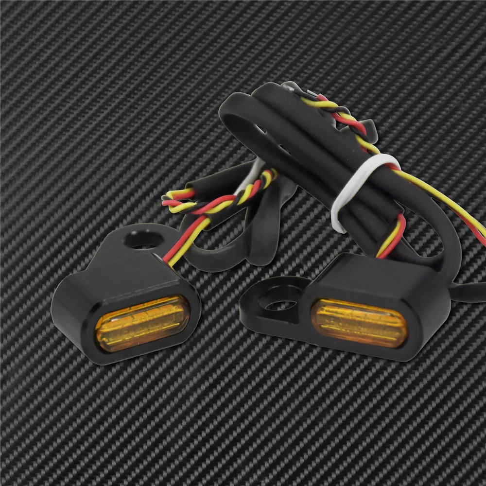 2X Motorcycle Amber LED Turn Signal Indicator Running Light For Harley Touring Electra Glide Road Glide 09-17 Softail Slim FLS