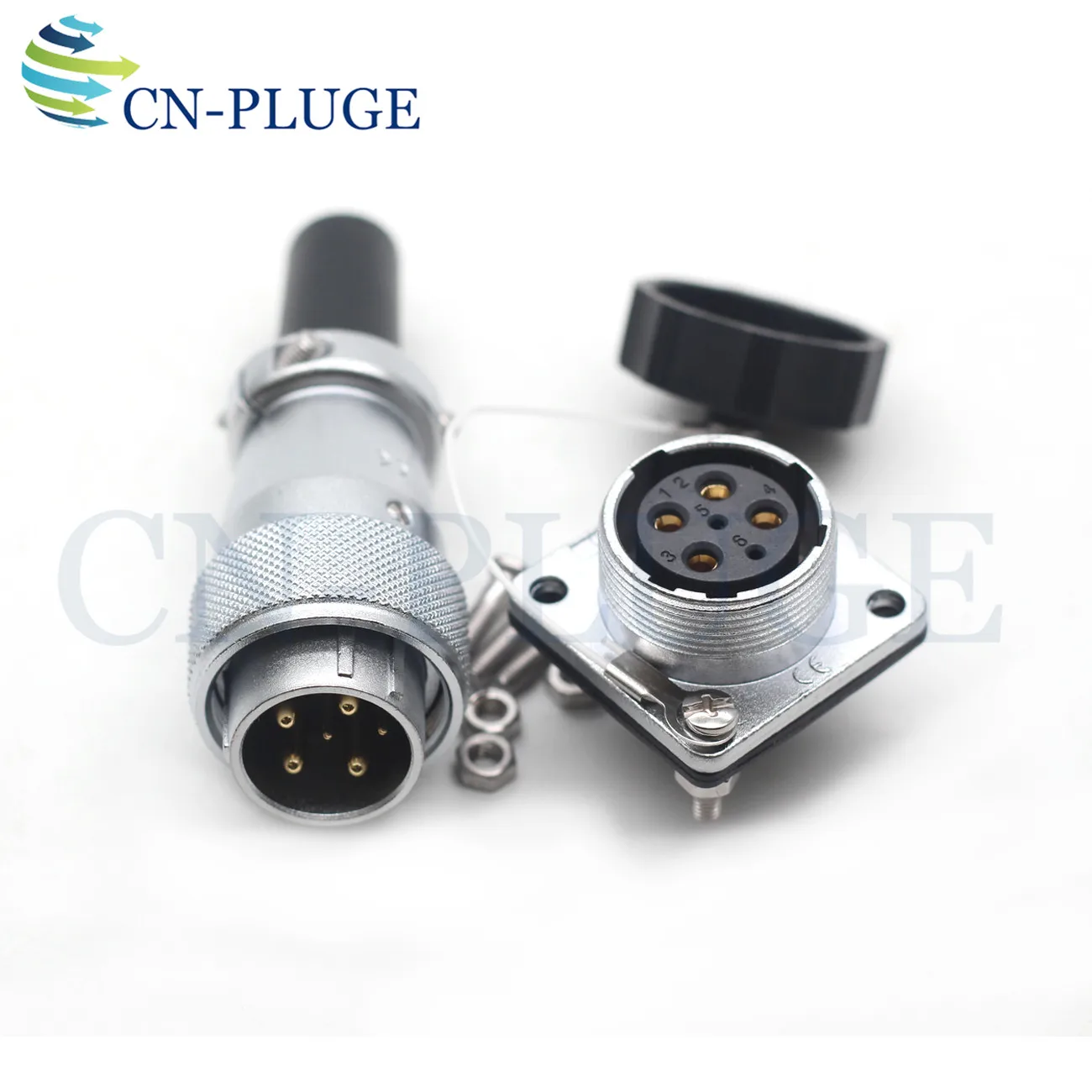 WEIPU WS20 Series IP67 6Pin（4+2）  Circular Connector Material LED Connector Electronic Screws Locking Power Plug Socket