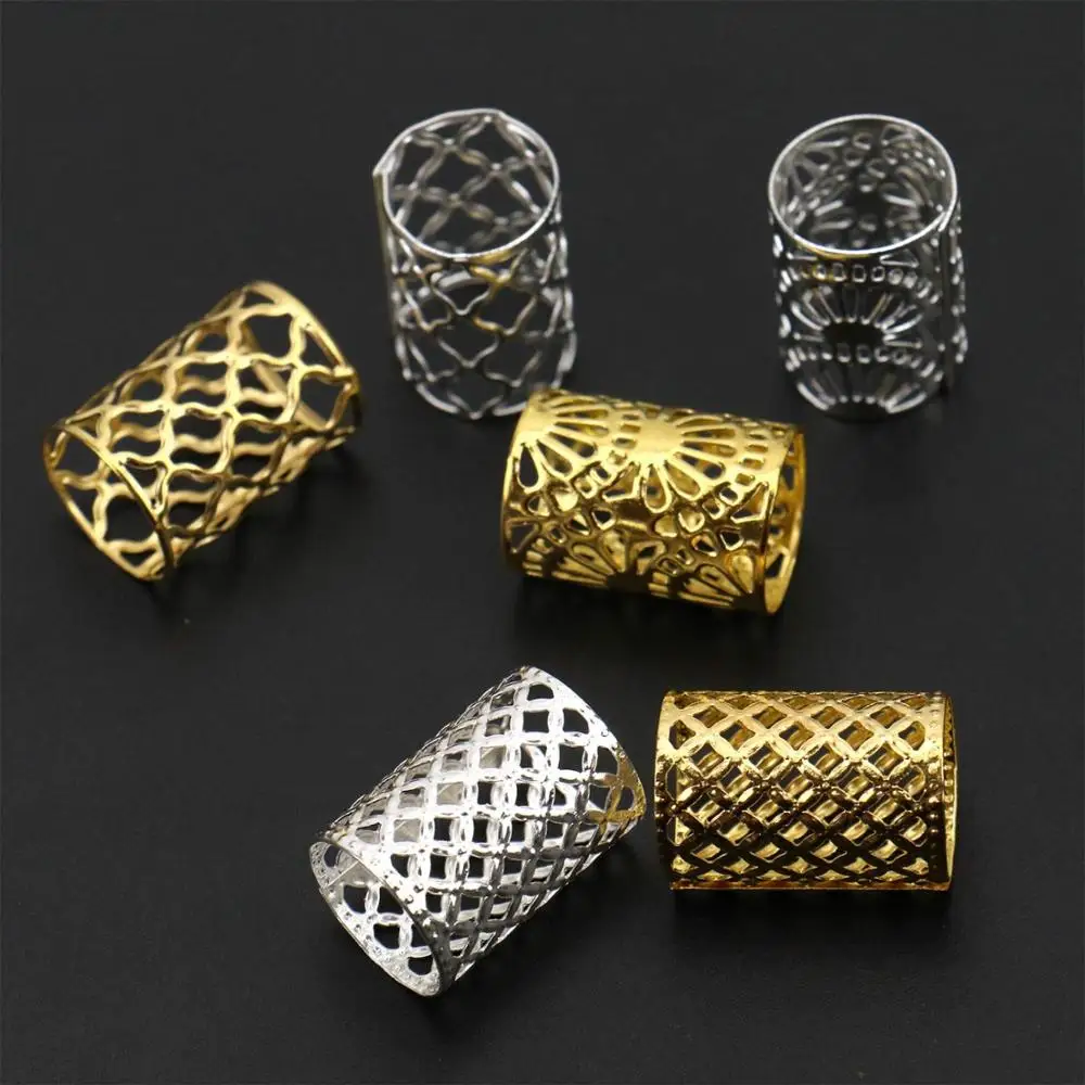 30pcs/lot Dreadlocks Beads Metal Dread Golden and Silver Hair Rings Locks Metal Cuffs Hair Decoration Braiding Hair Jewelry