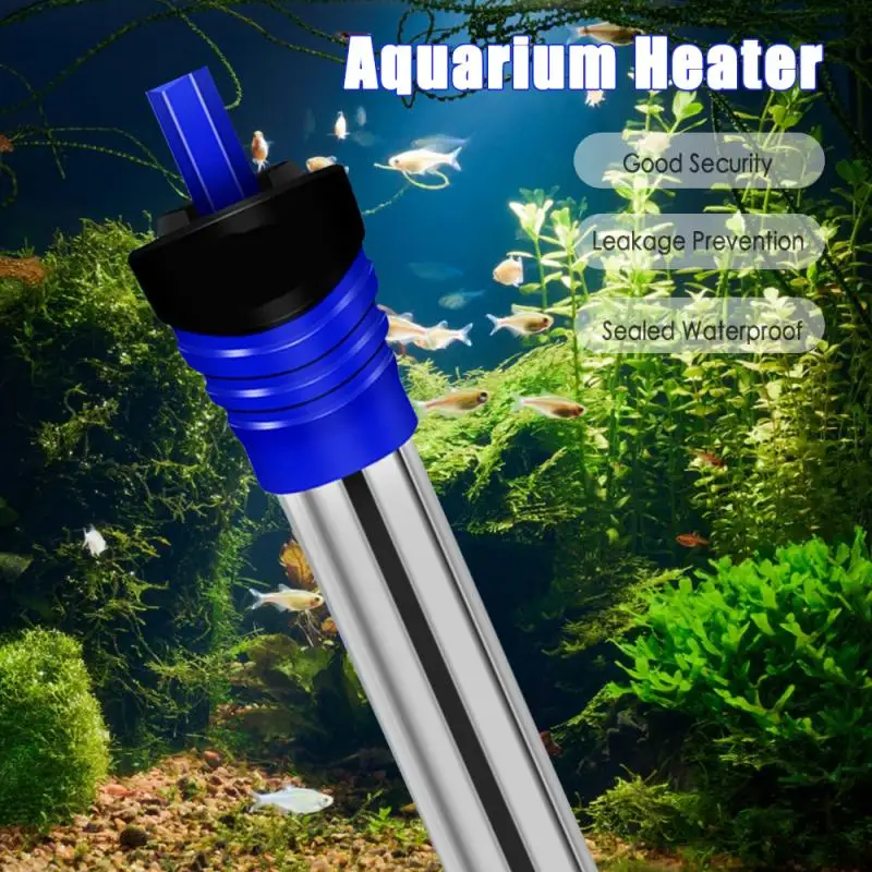 50W/100W/200W/300W/500W Stainless Steel Adjustable Aquarium Heater Submersible Thermostat Heating Rod 110/220V Fish Tank