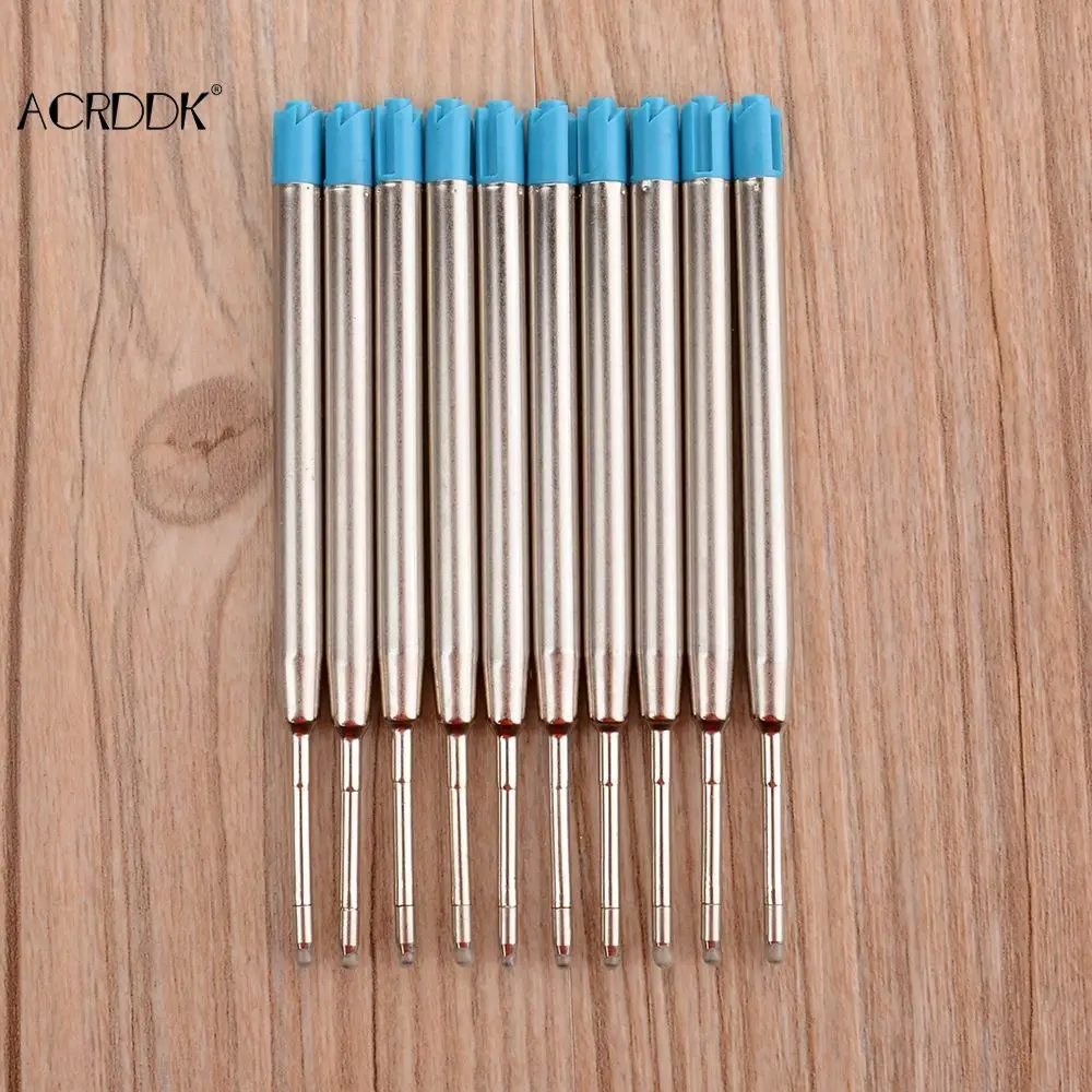 10 pcs/lot Meta Pen Refill School Office Ballpoint Pen Refill Smooth Fine 1.0mm Medium For Parker Stationery Gifts Supplies DF