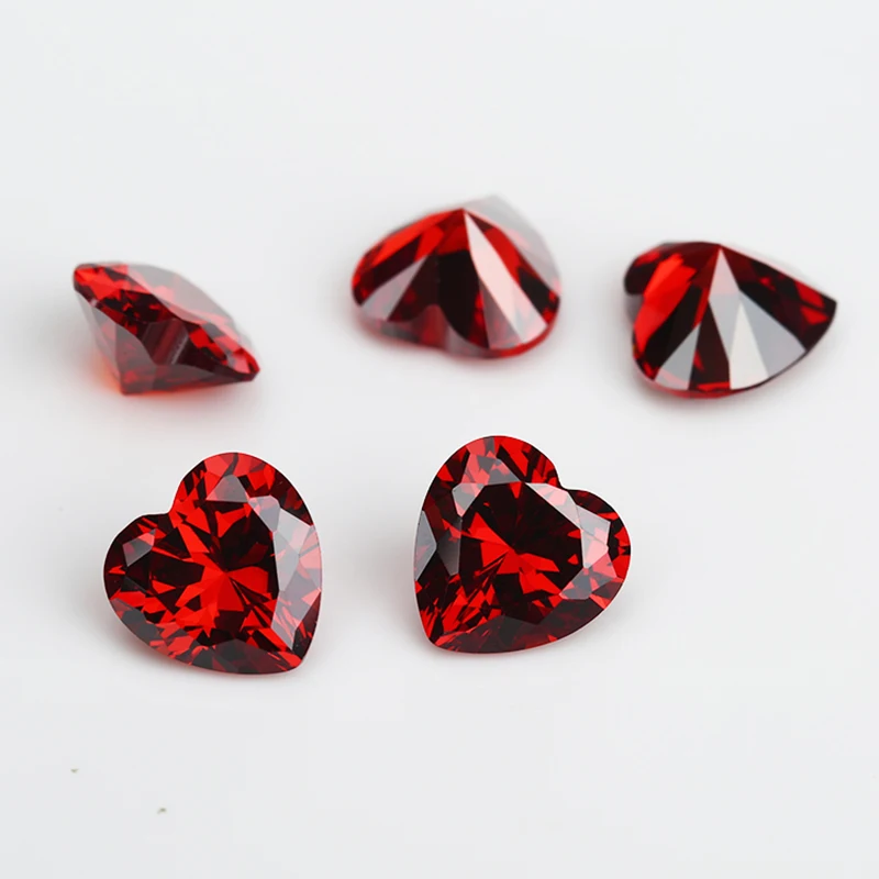 Size 3x3mm-12x12mm 5A Heart Shape CZ Stone Various Color Cubic Zirconia Loose Synthetic Gems For Jewelry Making