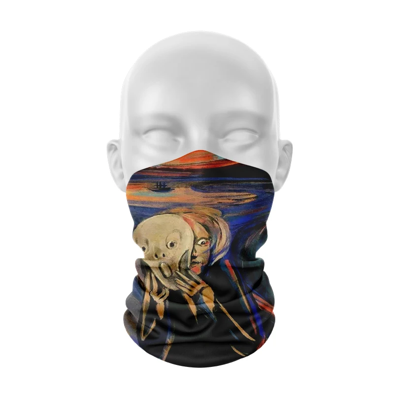 New 3D Van Gogh Oil Painting Women Ring Scarf Sunflower Starry Night Fun Retro Headband Outdoor Cycling Face Neck Cover Bandana