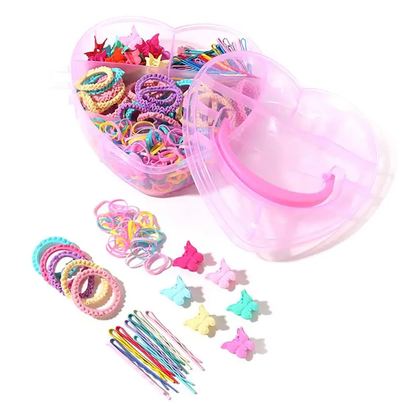 Girls Hair Accessories Set Mixed Butterfly Hair Clip Solid Color Rubber Band Mix Colors Hairpins Party Dress Up Hair Accessories