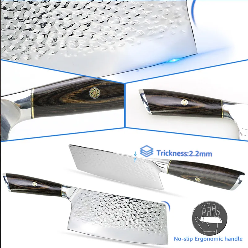 Kitchen Cleaver Meat Knife 7CR17 Stainless Steel Handmade Forged Chopper Vegetable Slicing Knife Kitchen Tool