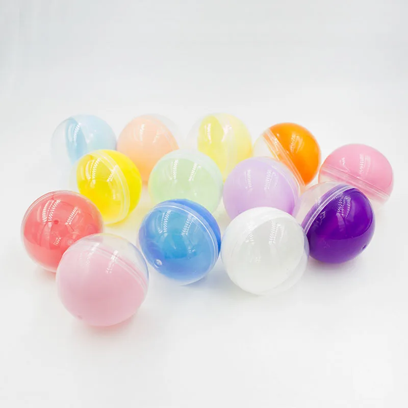 30pcs 45mm Half Color Half Transparent Plastic Capsules For Toy Vending Clear Balls Wedding Party Surprise Gift Packing Ball