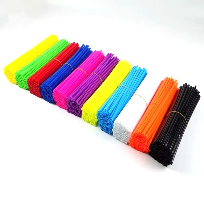 72Pcs Motocross Aksesoris Roda Dimodifikasi Warna Berbicara Casing Batang Kawat Fluorescent Dekoratif Tabung Bentuk Universal