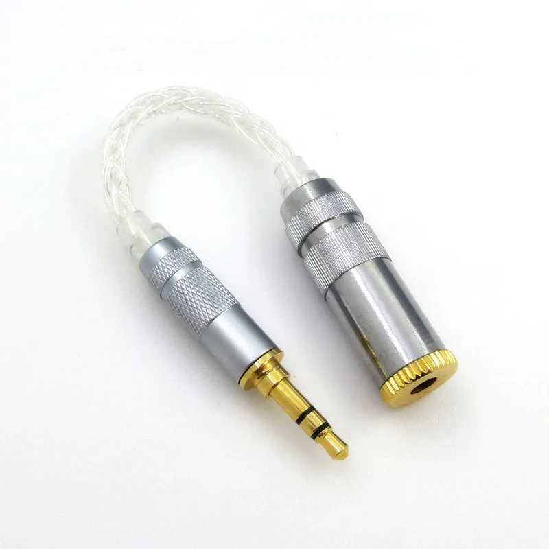 Audio Earphone Converter Plug 8-core single crystal copper silver-plated cable adapter male to Female 3.5mm 4.4mm 2.5mm Adapter