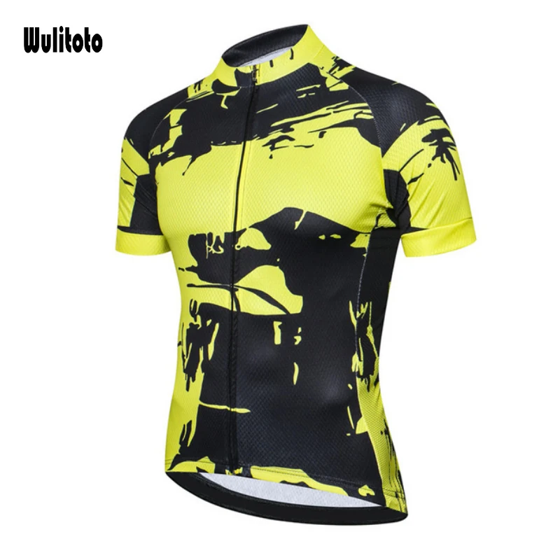 WULITOTO Mountain Bike Short Sleeve Cycling Jersey Breathable Bicycle Top Shirt For Men