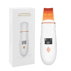 Épurateur de peau EMS, spatule qualifiée ale à ultrasons, nettoyage facial chauffant à 36-42 °C, extracteur de points noirs, outil de livres pour le visage