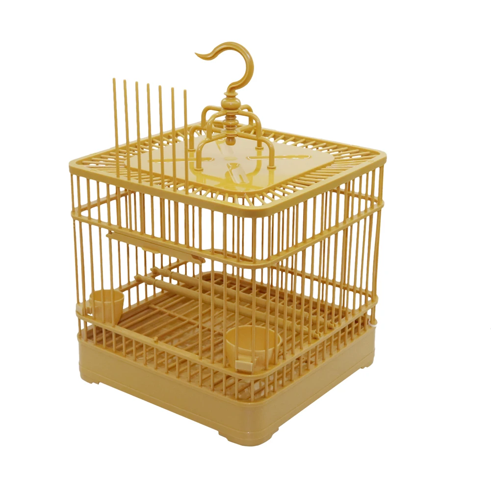 Assembly Bird Cage With Feeder And Waterer Small Pet Bird Full Set Of Plastic Bird House Thrush Parrot Cage 23x23x22cm