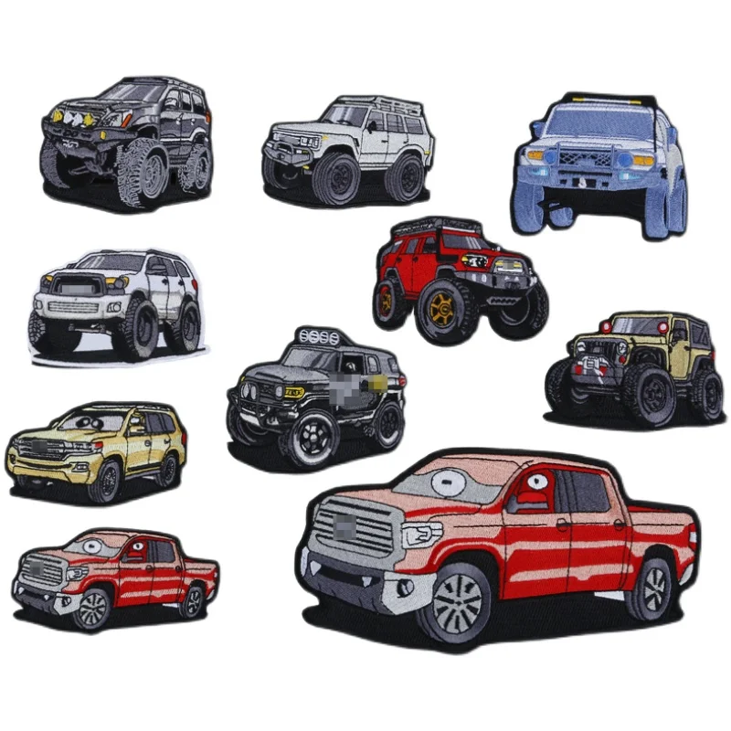 10 Style Offroad Vehicle Series Embroidered Patches Tundra Sequoia JEEP 4 RUNNER LC150 Tactical Badge Accessory For Clothes Bag