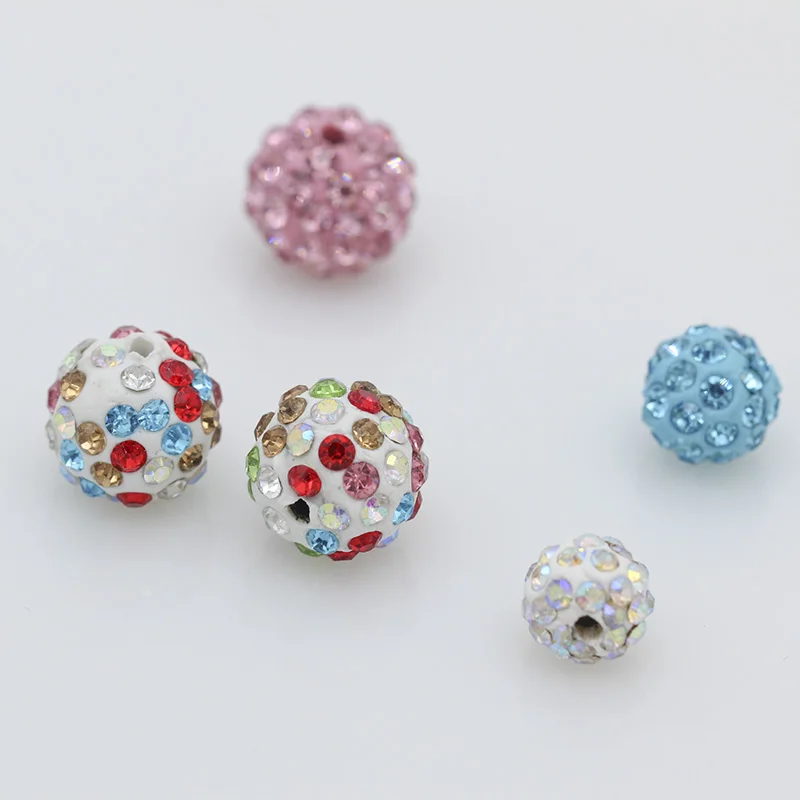 20p 8mm 10mm 12mm multicolor Czech Crystal Rhinestones Pave Clay Round Disco Ball Spacer Beads For Bracelet Neacklace Beaded DIY