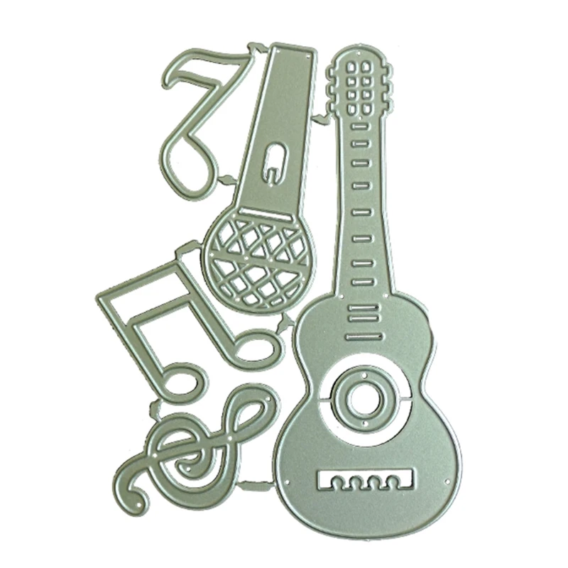 NICEFurniture Metal Cutting Dies Stencil Musical Guitar Microphone Embossing Knife Template Decorative Scrapbooking Photo Album