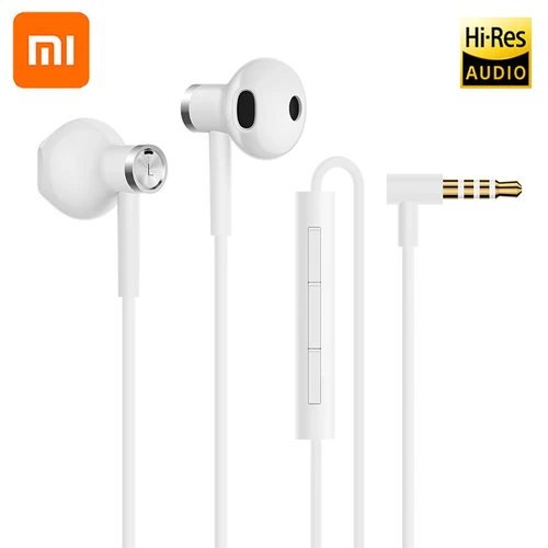 Xiaomi-auriculares intrauditivos con micrófono y Control de cable, cascos con doble controlador, cancelación de ruido, con cable, para teléfono móvil Redmi Samsung