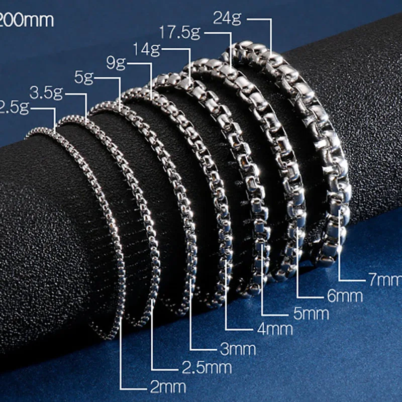 Pulsera minimalista de cadena Cuba de 3/4/5/6/7mm para hombre, brazalete de 100% de acero inoxidable, pulsera de eslabones Punk, regalo para él, pulseras masculinas