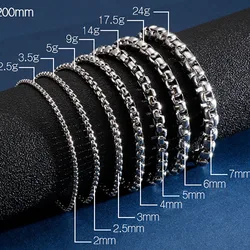 Minimalist 3/4/5/6/7mm Cuba Chain Bracelet Homme 100% Stainless Steel Braslet Punk Link Braclet Gift For Him Pulseiras Masculina