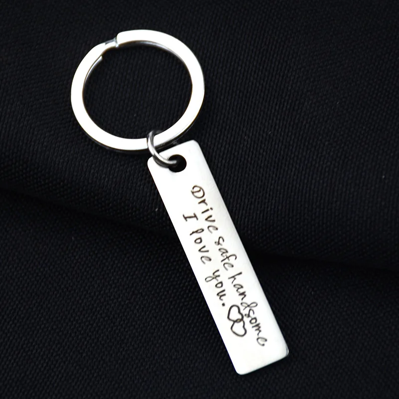 Drive-Safe I-love-You Keychain/Engraved Keychain/Lettering  Keychain/Husband Gift/Boyfriend Gift