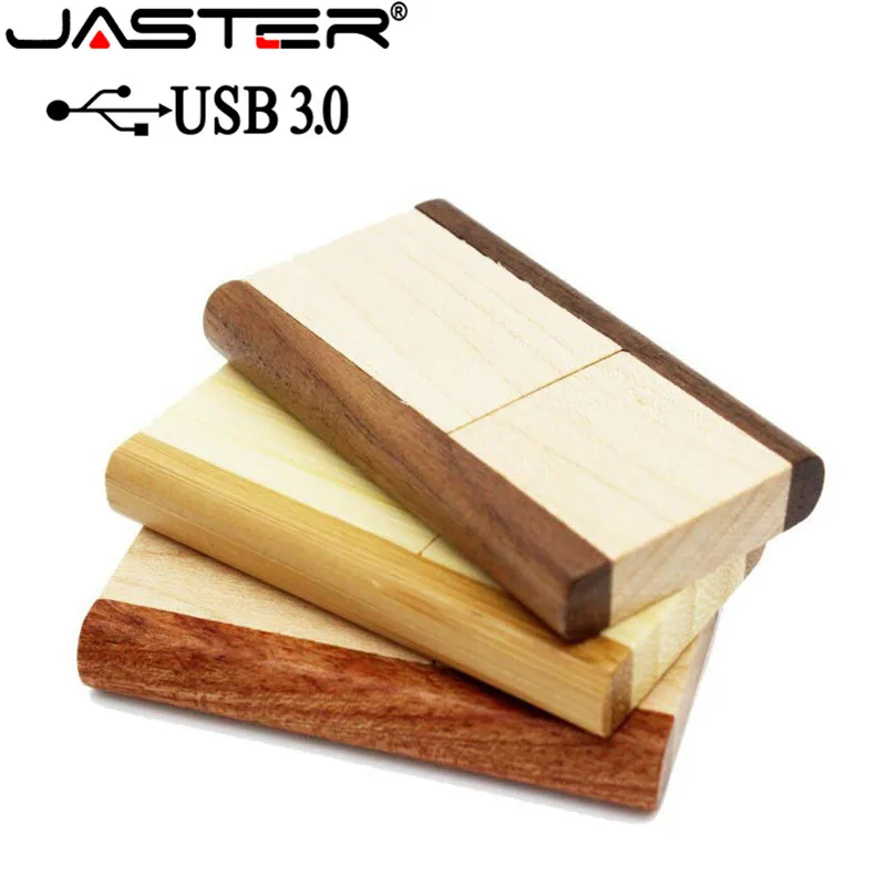 JASTER USB 3.0 rotatable Wooden usb flash drive pendrive 4GB 16GB 32GB 64GB memory stick Gifts 1PCS free custom logo