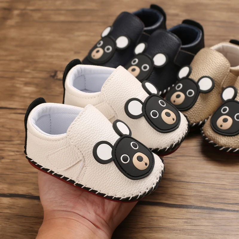 Newborn Bear Pattern Sneakers Casual Baby Boys Girls Toddler Multi-Color Rubber Sole Non-slip Walking Shoes 0-18Months