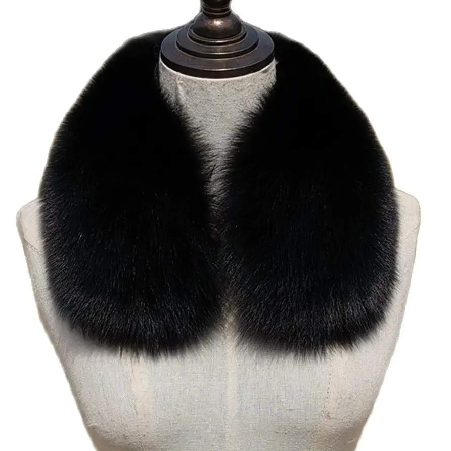 

100% leather grass winter real fox fur scarf fashion warm fur men's scarf 2021 natural blue fox scarf neckline fur