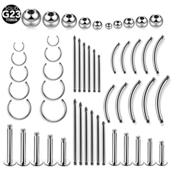 10pcs/lot Titanium Screw Barbell Replacement Accessories Ball Piercing 14G 16G Belly Bar Nose Ear Stud Rings Tongue Lip Retainer