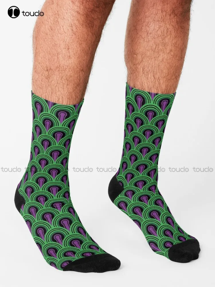 Overlook Hotel Carpet From Purple/Green Socks Cow Socks Personalized Custom Unisex Adult Teen Youth Socks 360° Digital Print