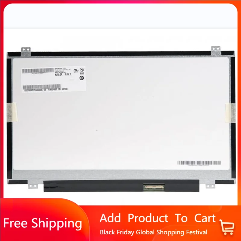 14 Polegada b140xtn03.3 hw0a (auo333c) led tela lcd hd 1366*768 lvds edp 30pin painel de exibição de substituição do portátil magro