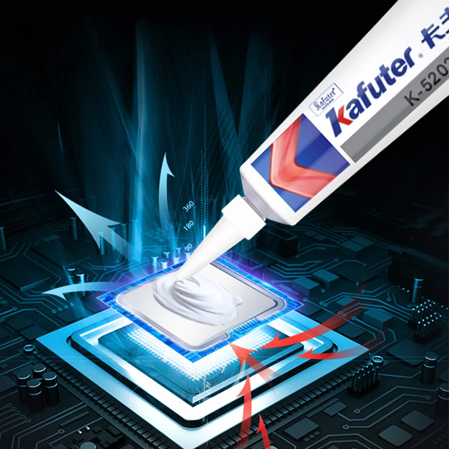 Kafuter 80g k-5203 LED thermal conductive silicone CPU bonding adhesive thermal silica coefficient 1.2 white