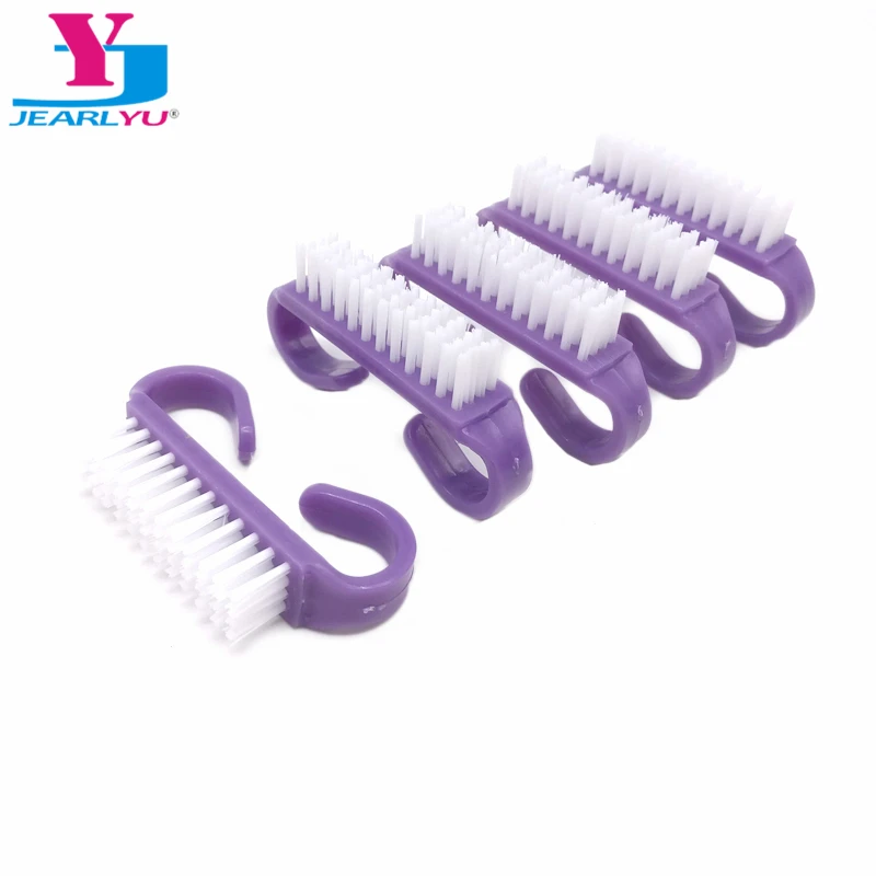 

10 Pcs Purple Cleaning Nail Brush For Plastic Dust Removal Professional Tips Soft Manicure Pedicure Nail Art Care Tool Portable