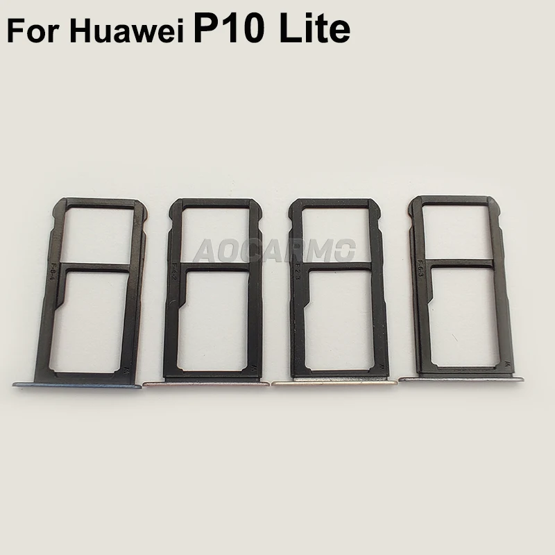 Aocarmo – support pour carte Nano Sim, pièce de rechange, pour Huawei P10 Lite SD MicroSD