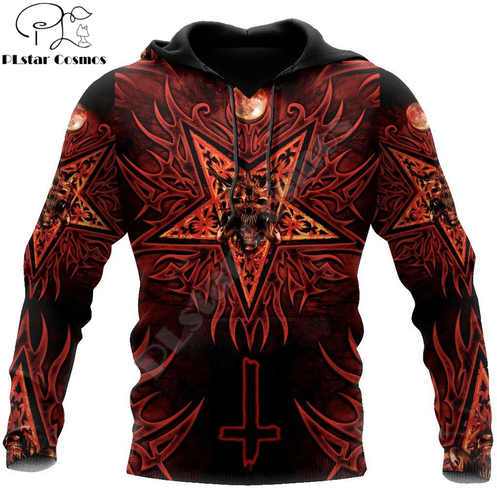 

Skull Satanic Pattern 3D All Over Printed Mens autumn Hoodie Harajuku Unisex Casual Pullover Streetwear Jacket Tracksuits DK214