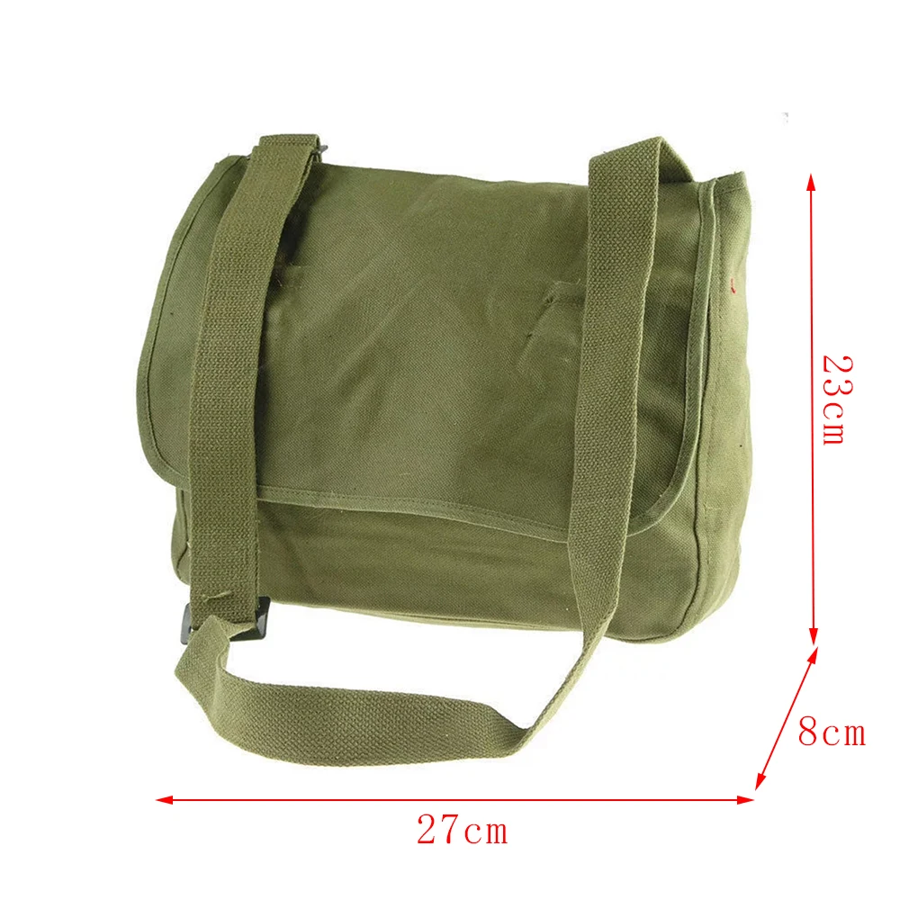 Vintage Canvas Tas Ouderwetse Kleine Messenger Pouch Militaire Satchel